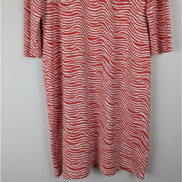 J. McLaughlin Sophia Orange White Catalina Cloth Sheath Dress‎ in Radio Waves L - Picture 3 of 7